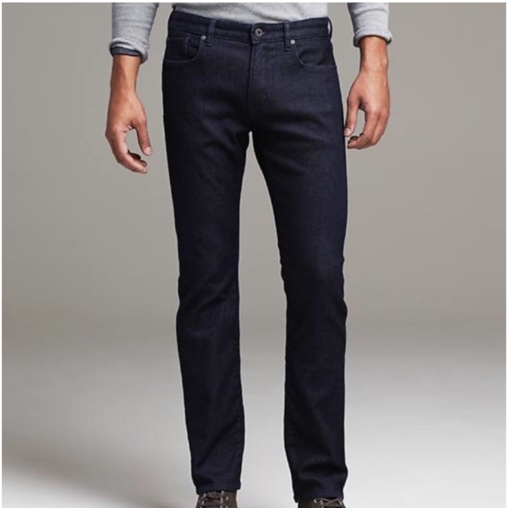 Banana Republic Traveler Jean Straight Fit 32 x 30 Rinse Dark Wash men’s mens